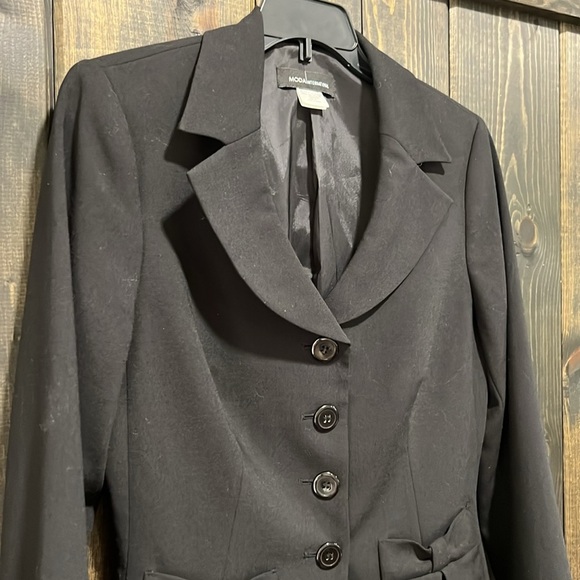Moda International Blazer 6 Black Bowtie Pockets Vintage Y2K 90s Office Coquette - Picture 2 of 10